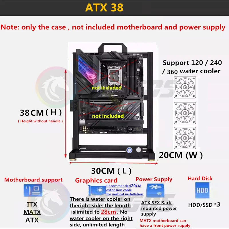 Computer Case Open Frame DIY G - Atx Case review and price